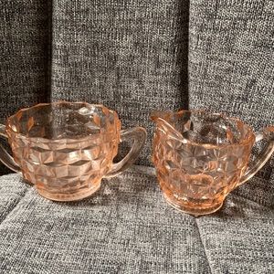 Depression Glass Cream and Sugar Set